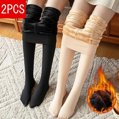 Dam Vinter Plus Cashmere Strumpbyxor Casual Varm Super Elastisk Faux Sammet Stickad Tjock Smal Sexiga Strumpbyxor Dam