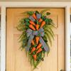 Easter Swag Wreath Rustic Artificial Teardrop Wreath with Carrots And Ferns for Spring