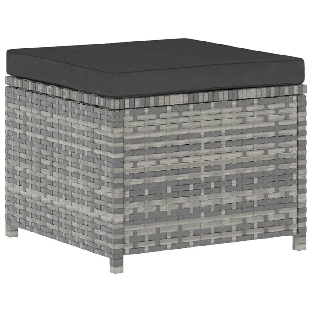 5 Piece Garden Lounge Set with Cushions Poly Rattan Grey