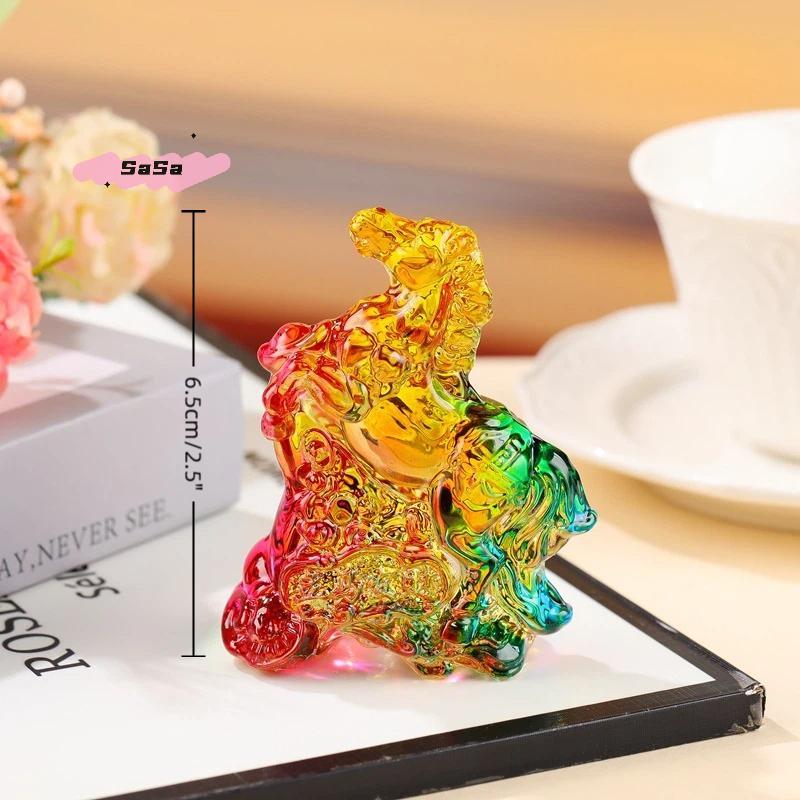 S-1Pc 2026 Zodiac Horse Statue Feng Shui Collection Crystal Light Luxury Horse Sun Catcher Ornament Home Desktop Decoration