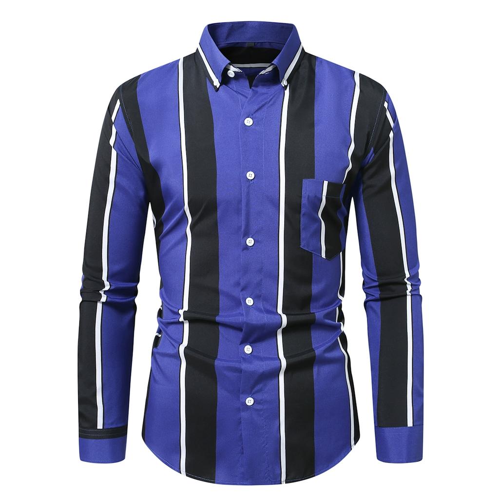 Men Plain Shirts Striped Shirt Men Long Sleeve Shirt Man Korean Popular Shirts Mens Tops Male Luxury Elegant Shirts