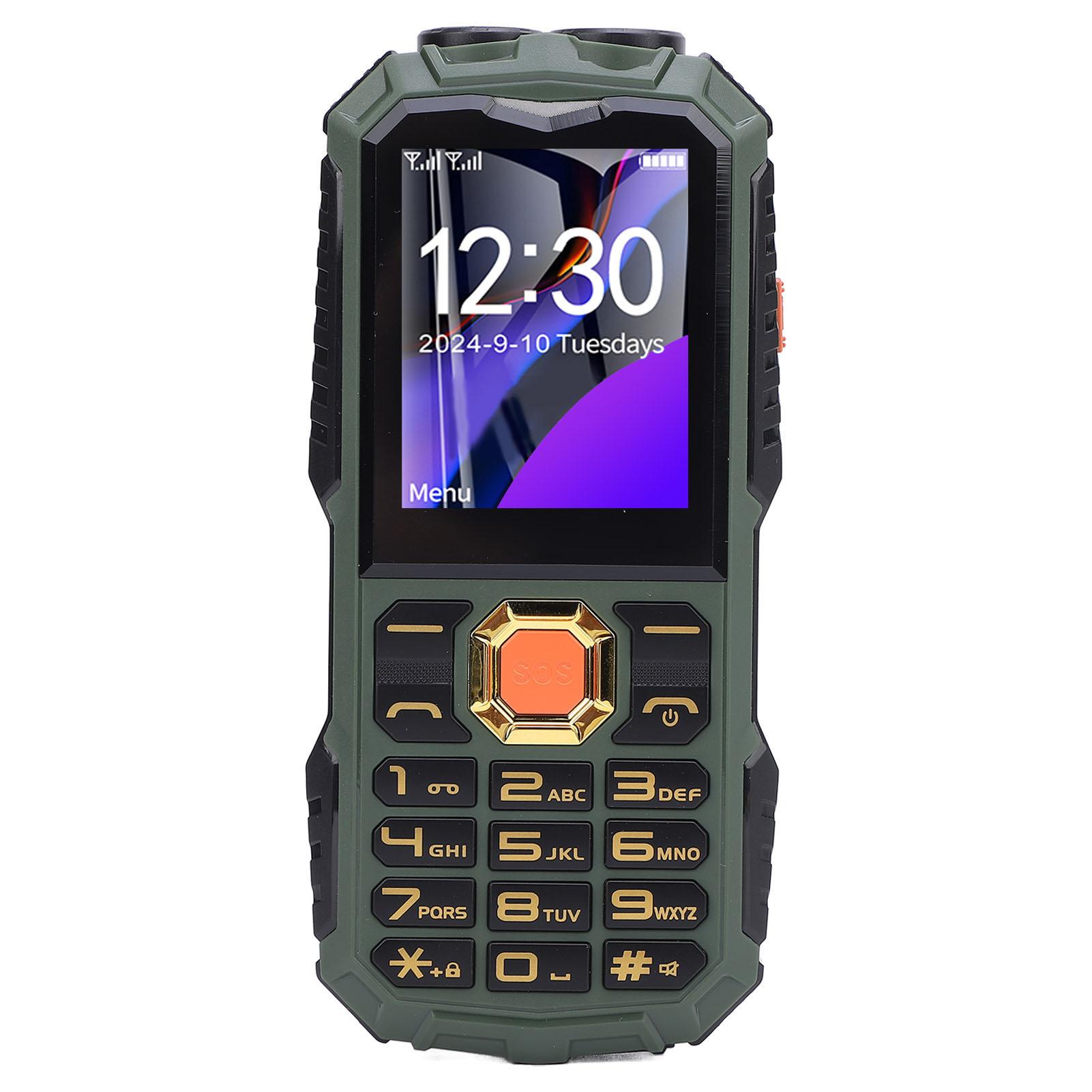 

2G мобильный телефон для пожилых людей 32 МБ и 32 МБ ультратонкий внешний аккумулятор две карты двойной режим ожидания большие кнопки сотовый зелёный