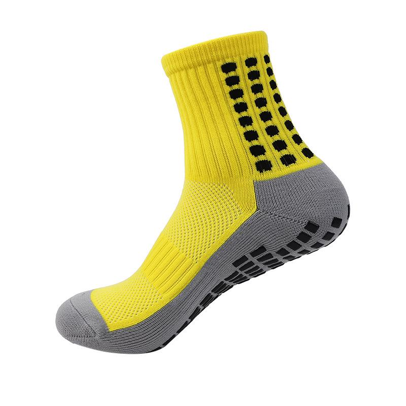 Professional Mid-Calf Anti-Slip Sports Socks for Men & Women - Thickened Terry Bottom, Grey Sole, for Football & Basketball.