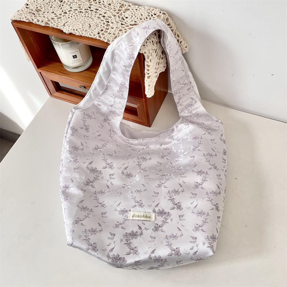 

422 Сумка через плечо большой вместимости, универсальная, свежий синий жаккард с бабочками, нишевый жилет, женская сумка фиолетовый