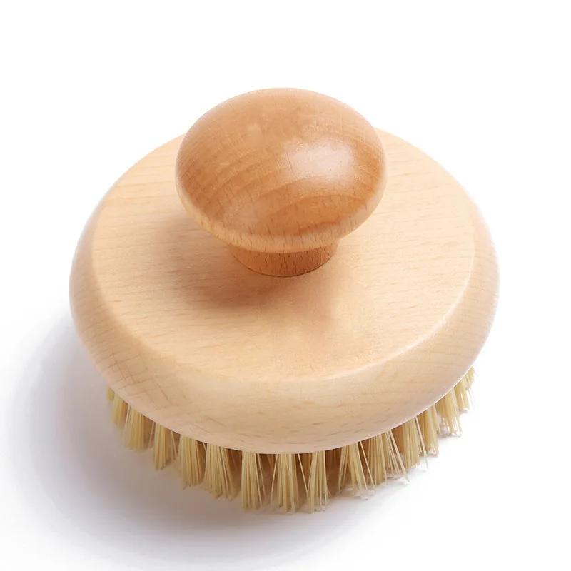 Body Brush Natural Boar Bristle Organic Dry Skin Massage Body Brush Bamboo Wet Back Shower Brushes Exfoliating Bathing Brush
