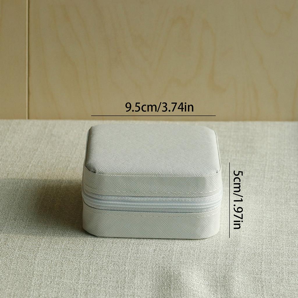 White PU Jewelry Box Ring Earring Holder Pendant Necklace Container Jewelry Storage Box Jewelry Display Stand
