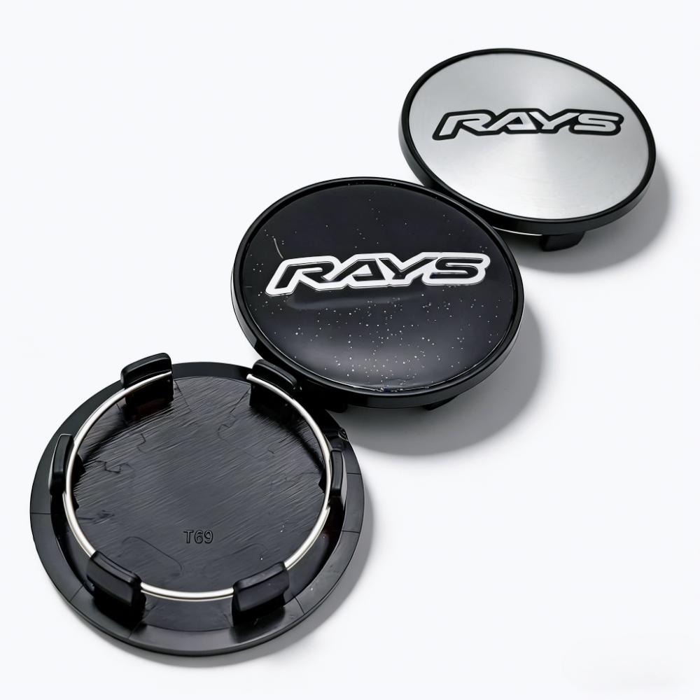 4pcs 69mm ( Clips 56mm ) Rays Logo Emblem Badge Car Wheel Center Caps Rim Hubcaps Wheel Hub Dust Cover Replace Car Accessories