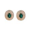 Geometric Zircon Stud Earrings Women Black Gold Green Red Minimalist Vintage Chic Fashion Jewelry
