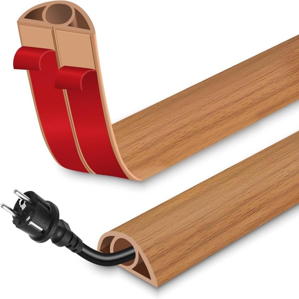 1pc 1m/2m/3meters Floor Cable Cover PVC Cord Protector Self-Adhesive Wood Grain Cable Protector Extension Electric Wire