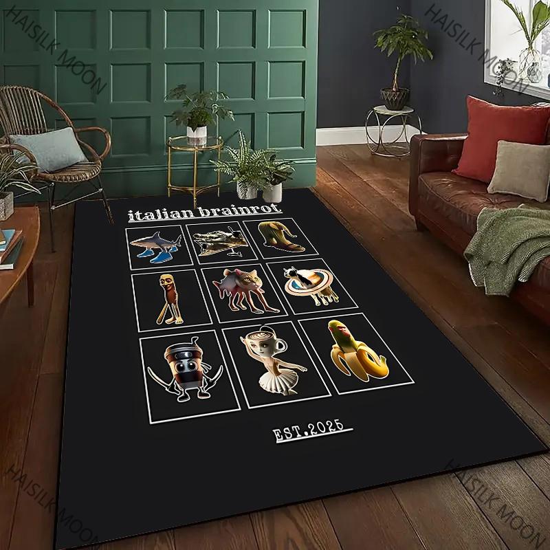 2025 Italian Brainrot Fantasy Creatures Collection Printed Carpet Living Room Bedroom Rugs Kid‘s Play Door Un-slip Floor Mats