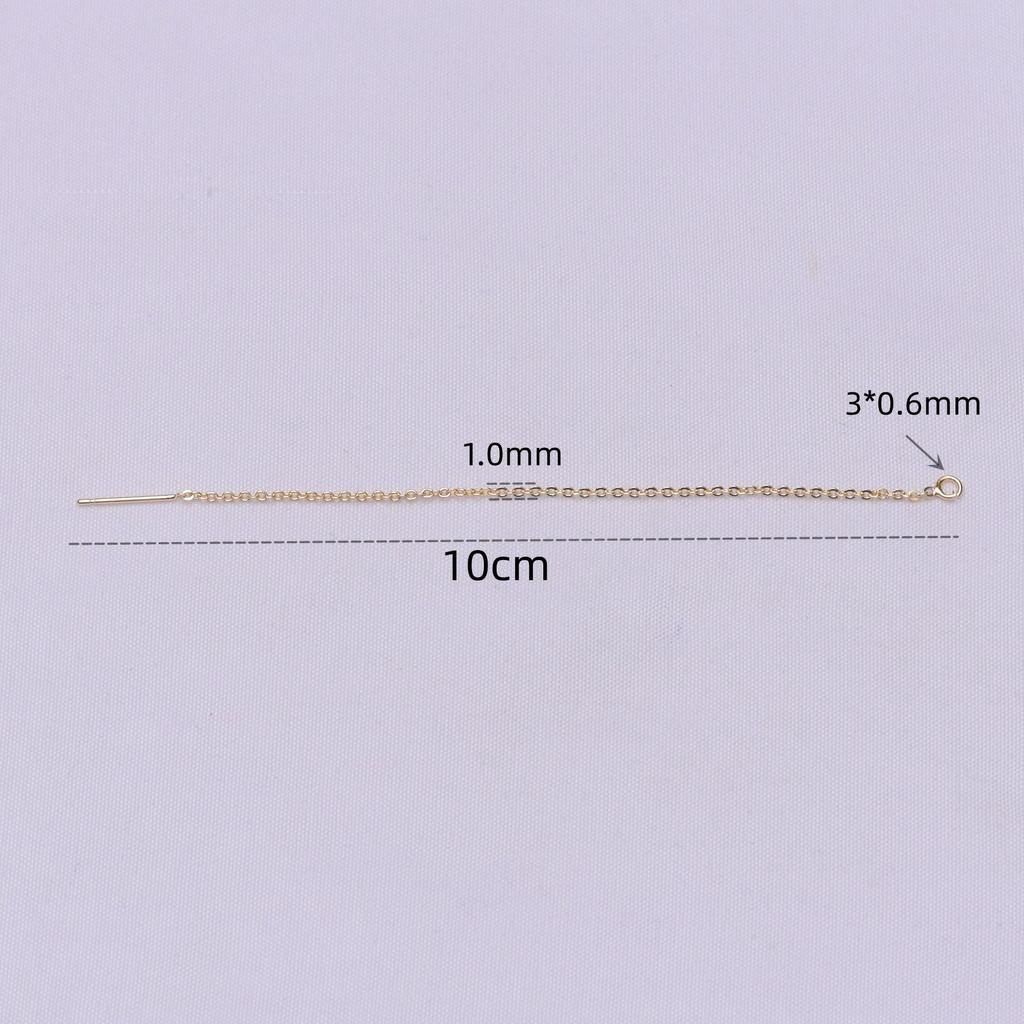 10pcs Color Retention 14K Gold Tassel Ear Line O-Chain Diy Handmade Can Be Matched With Pearl Jewelry Accessories
