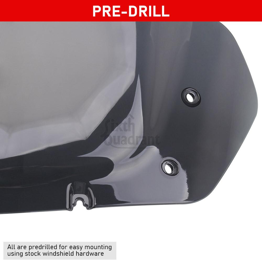 Motorcycle 14" Clear Windshield Upper Fairing Windscreen Deflector For Harley Touring Street Glide FLHX 24-UP FLHXSE 23-Up FLHXU
