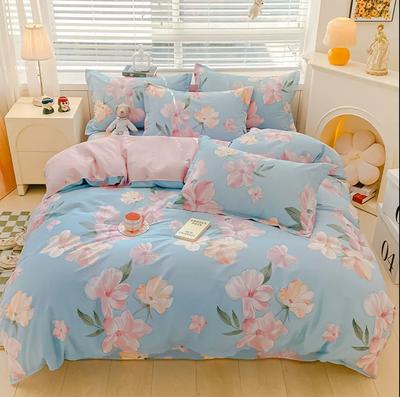 Floral Bedding Set Adult Kids 100% Cotton Duvet Cover with 2Pcs Pillowcases Twin Queen King Full Size Customized Size Bed Linen