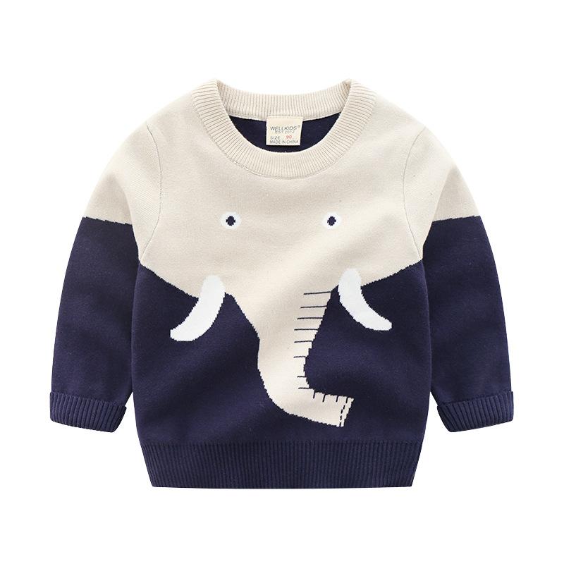 Boys Cartoon Knit Sweater Long Sleeve Pullover Soft Warm Casual Fashion Top Clothing for Toddler and Kids