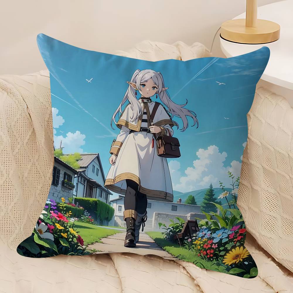 Cute F-Frierens Pillow Case Removable Washable Cushion Cover – All-Season Soft Linen