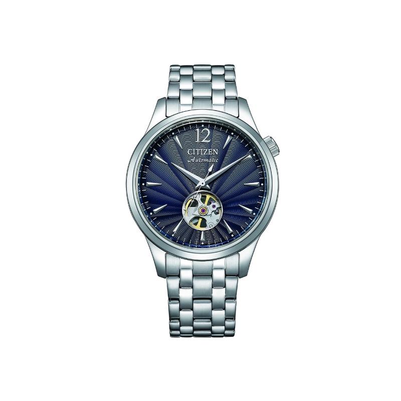 

CITIZEN 50m waterproof mechanical movement Steel Strap 40mm men s watch blue dial NH9131-73L синій