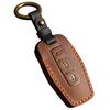 Kinotaka Genuine Leather Smart Key Cover for Mitsubishi New Outlander PHEV, 2022 Gn0w Keychain (Brown)