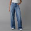 Womens High Waisted Jeans Stretchy Flared Straight Leg Loose Trendy Hem Denim Pants