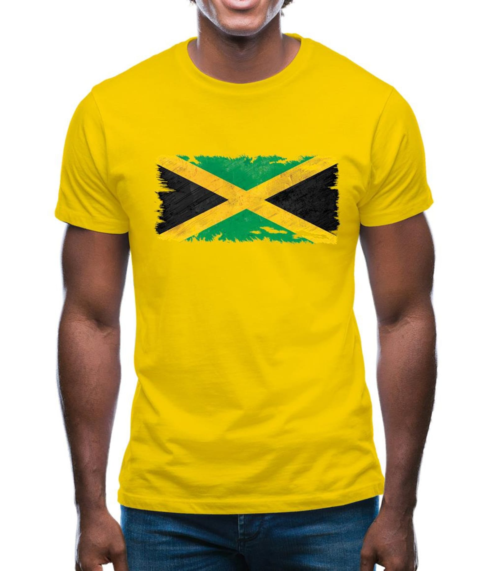 Jamaica Grunge Style Flag Mens T-Shirt jamaican born love present gift 4XL