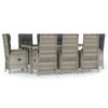 VidaXL 9-piece Garden Dining Set with Cushions Grey 3185028
