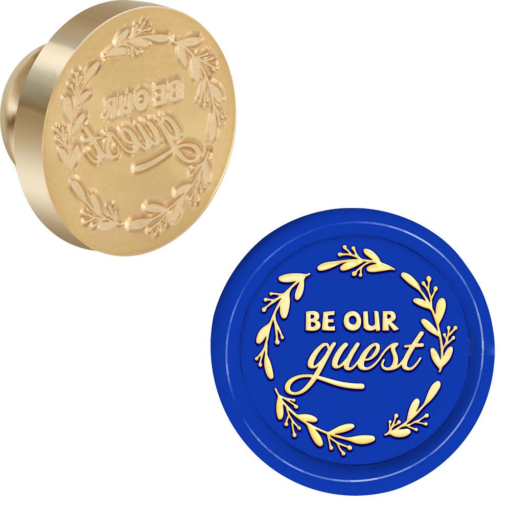 Blessing Phrases Wax Seal Stamp Retro Sealing Wax Stamp 25mm Removable Brass Head for Envelope Card Package Decoration