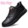Mens Sneakers Genuine Leather Men's Boots Winter Platform Warm Fur Ankle Short Lace Up Novelty Concise Casual Work Shoes Botas