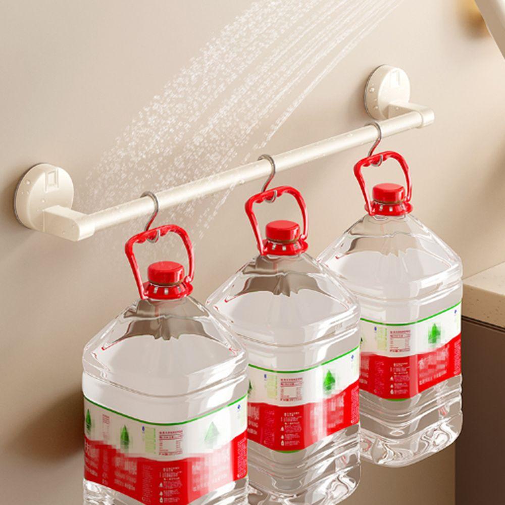 

Strong Adsorption Aluminum Towel Bar Single/Double Rod Toilet Towel Rod Bath Towel Holder Bathroom 30cm-Beige-Single Rod