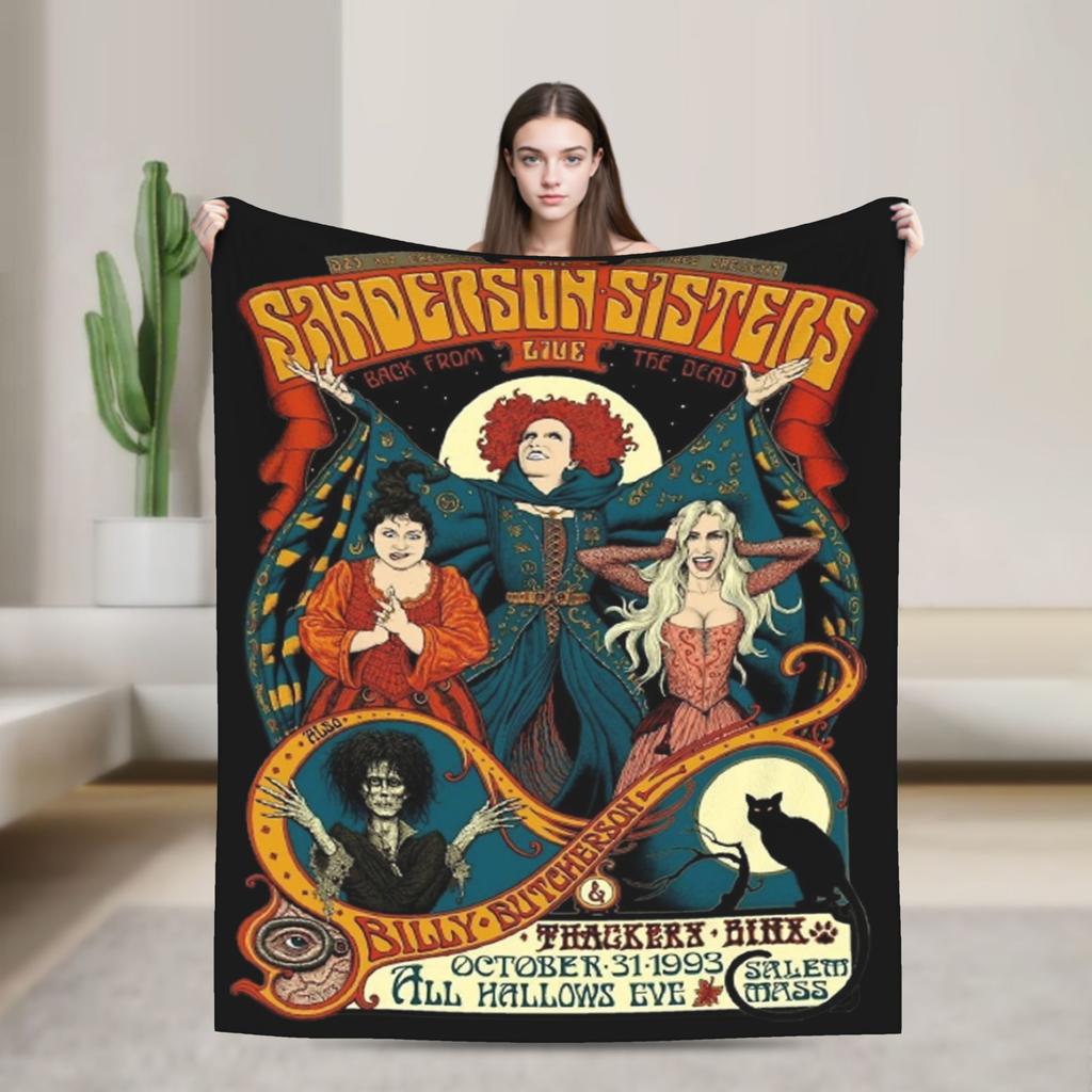 Hocus Pocus Sublimation Blankets Flannel Winter Multi-function Lightweight Thin Throw Blanket for Sofa Outdoor Rug Piece