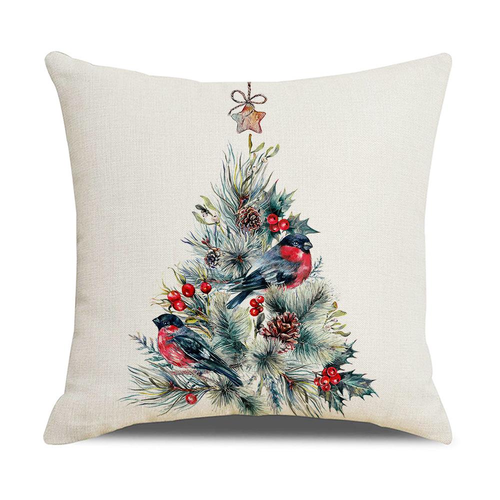 Weihnachts-Kissenbezug Brief Elch Weihnachtsbaum Sofa-Kissenbezug Leinen Kissen Heimtextilien