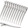 KRYTONE®. 12 PCS Professional Salon Hair Styling Steel Section Clips Hairdressing Clip Hair Clip (Silver)