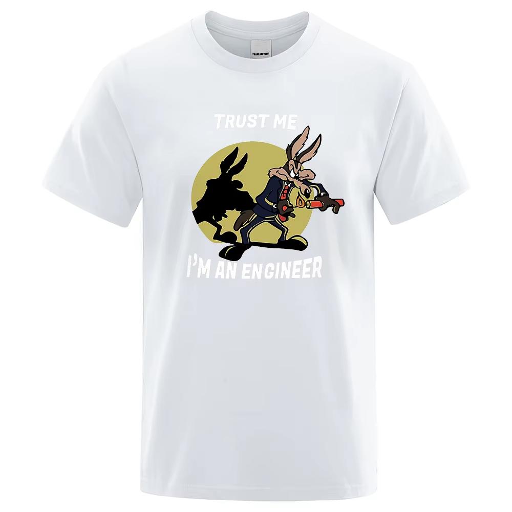 Mens Trust Me Im An Engineer Tshirt Pure Cotton Vintage Tshirt 2026 New Mens Cotton Tshirt mens Sports Tshirt