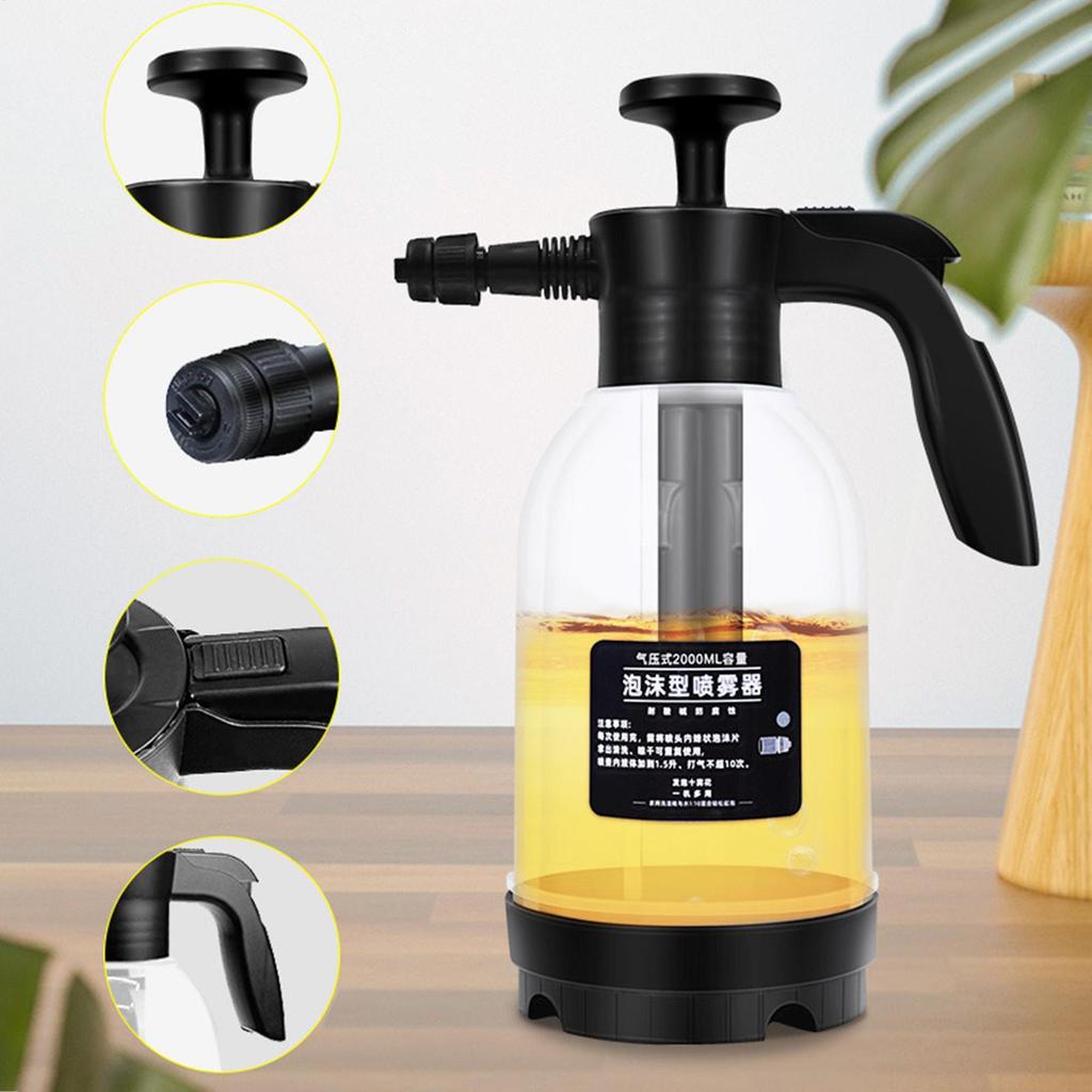 2L Car Foam Sprayer Portable Hand Pressure Snow Foam Sprayer Watering Can HDPE Foaming PumpFor Auto Cleaning Tools