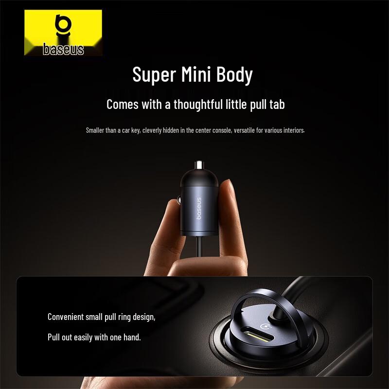 Baseus Hidden Dual-Port 30W Car Fast Charger