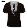 Roupa Masculina Moda Verão Engraçada Falso Terno Camiseta 3D Smoking Gravata Borboleta Camisetas Estampadas em 3D Masculinas Verão Streetwear Camisetas Tops