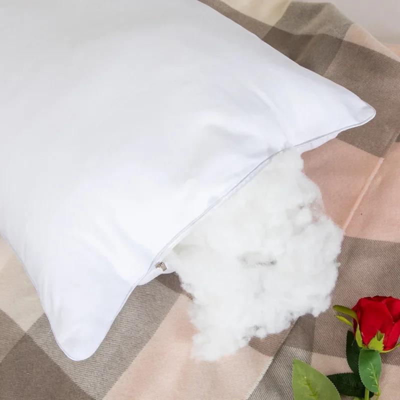 Kissen aus 100 % Baumwolle, für Schlafzimmer, Bett, Schlaf, Nackenkissen, mittlerer bis hoher Kissenkern, mattiert, verdickt, maschinenwaschbar, Bettbezug, weiß
