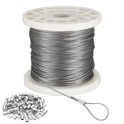 Atutomo Stainless Steel Wire 100m Clothesline SUS304 Stainless 7x7 Includes 100 Aluminum for Earthquake and Typhoon Fall Fences X 100m 100 Rope, 1.5mm