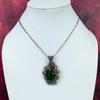 Green Fire Labradorite Pendant Flower Jewelry Copper Wire Wrap Gemstone Pendant