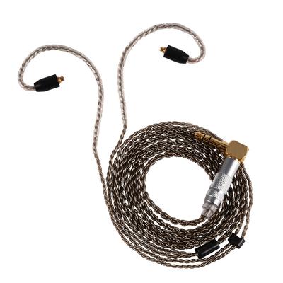 Kabel do słuchawek MMCX posrebrzany z czystej miedzi dla Shure SE215 SE535 SE846 Czarny Zagięty