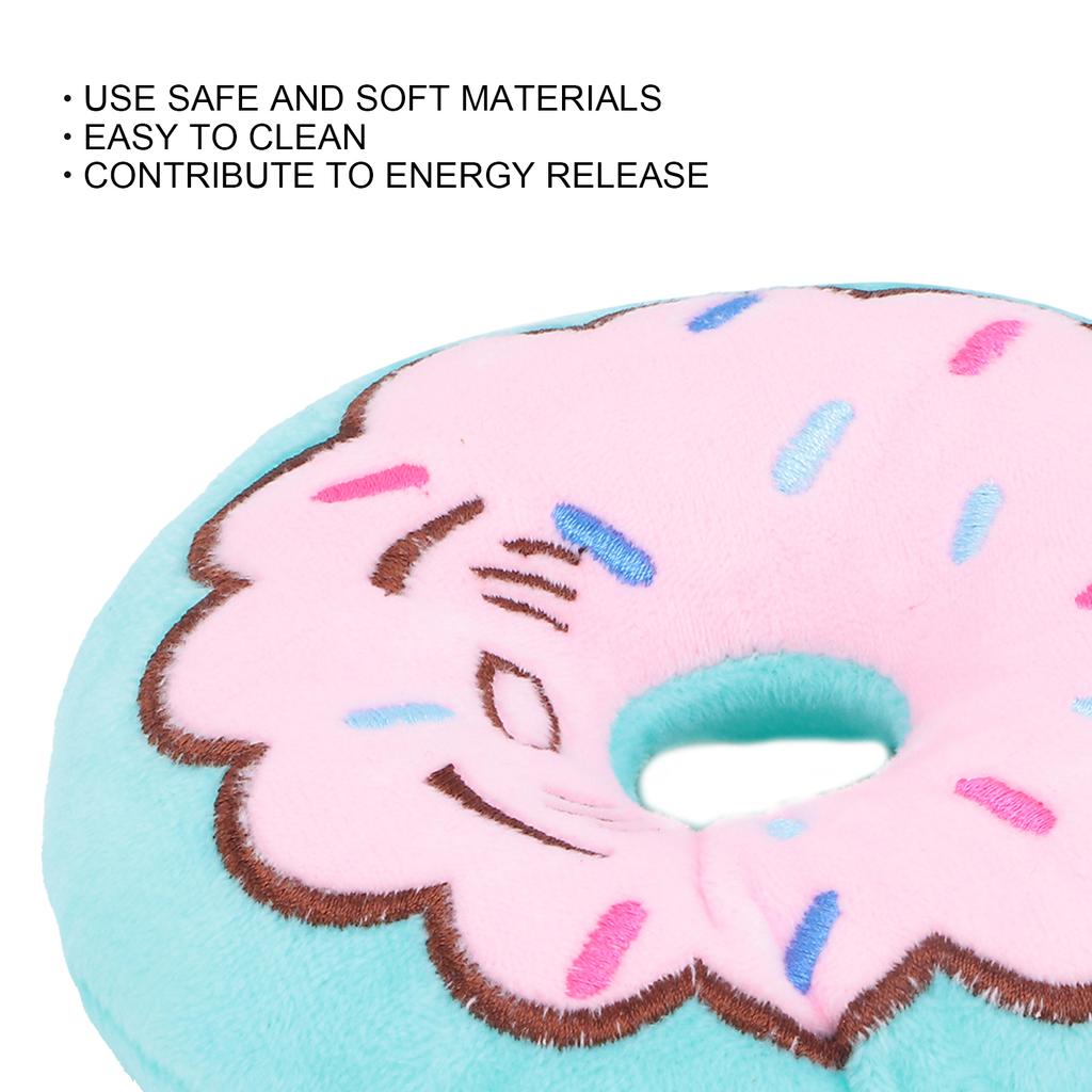 Dog Squeaky Toy Stuffed Bite Resistant Donuts Pet Toy Soft Plush Toy for Dogs Pets