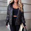 Womens Short Hooded Quilted Puffer Coat Fall Winter 2026 Slim Fit Lightweight Warm Outerwear MG802