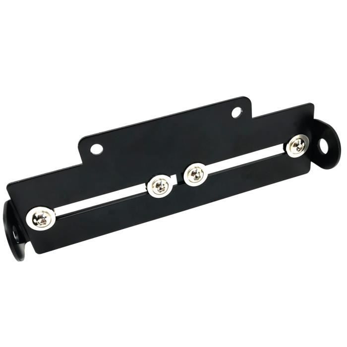 Support de plaque d'immatriculation ajustable - aluminium noir