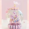Fairy Tale Crystal Ball Castle Blocks Pink Puzzle Toy Magical Orb Floral Gift for Girls Birthday Christmas Gift for Youngster