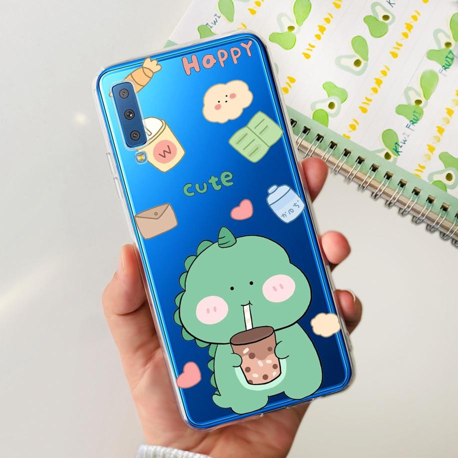 For Cover Samsung Galaxy A7 2018 Case New Fashion Flower Bumper Soft Silicone Phone Case For Samsung A7 2018 A750 SM-A750F Coque