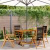 VidaXL Reclining Garden Chairs Set of 4 Black Solid Acacia Wood, Garden Seat, Patio Chair, Dining Chair of 3214529