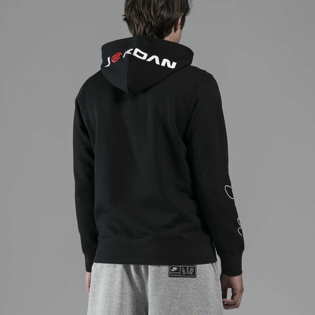 Air Jordan Clot X Logo Print Pullover Hoodie US Edition Men Hoodie Black AR8395-010