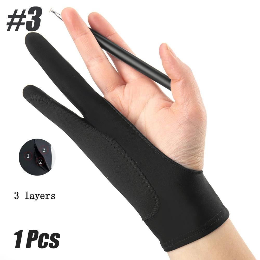 1Pcs Artists Gloves Two Finger Sketch Glove Anti Smudge Drawing Gloves Paper Sketching, Monitor Painting for Left & Right Hand