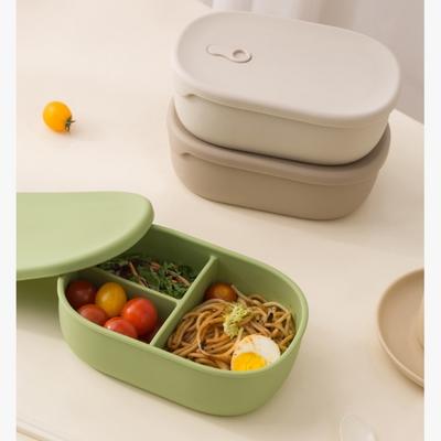 Silicone Food Storage Containers, Pre-meal Preparation Containers, Microwave Exhaust Heating, Easy To Clean, Solid Color, 1000ml