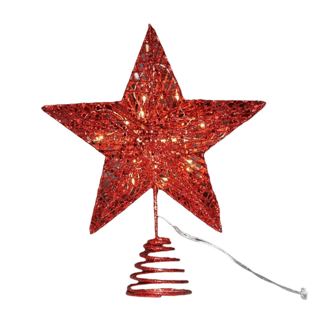 Lightweight Tree Top Star Metal Xmas Tree Decorations Glitter Christmas Star Home Decor