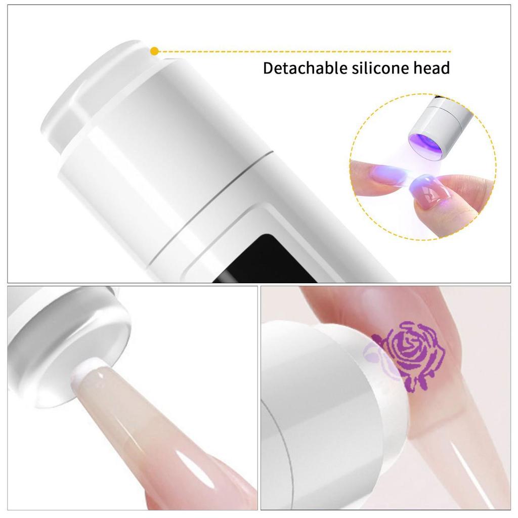 Portable 360° Rotating Nail Art Lamp with Silicone Stamp & Wearable Nail Light Strip