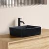 Mit exklusivem Abfluss von JOMOWN Handwaschbecken Freistehendes Handwaschbecken Keramik-Handwaschbecken [Wird im Set geliefert] Waschbecken, Schwarz, Schüssel, Stilvoll, Klein, Waschbecken,